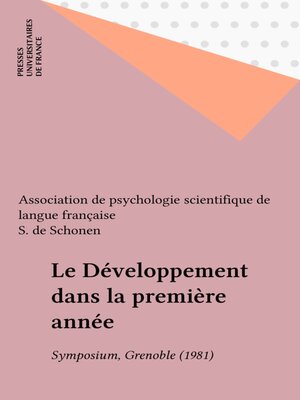 cover image of Le Développement dans la première année